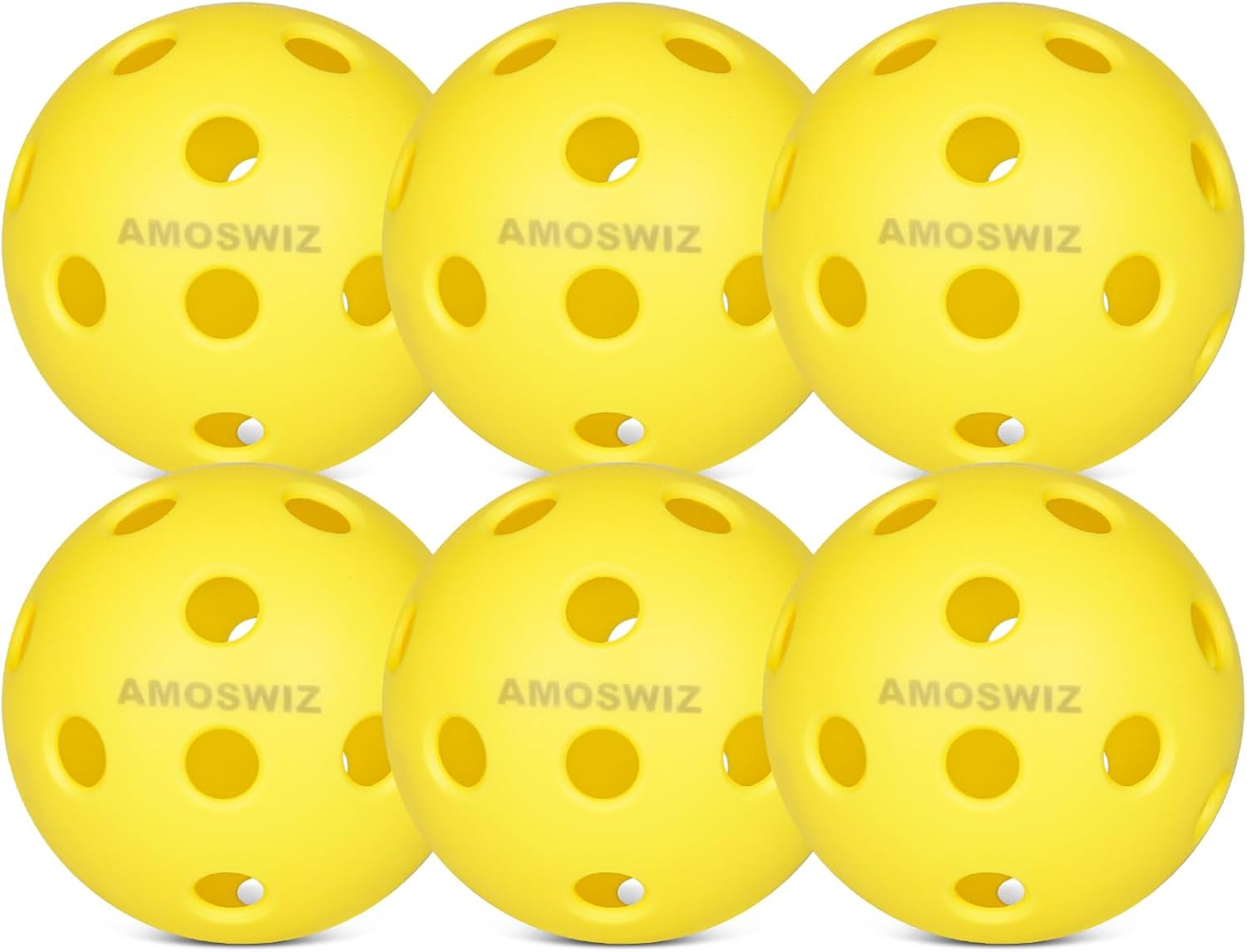 (x6) Yellow Pickleball set balls