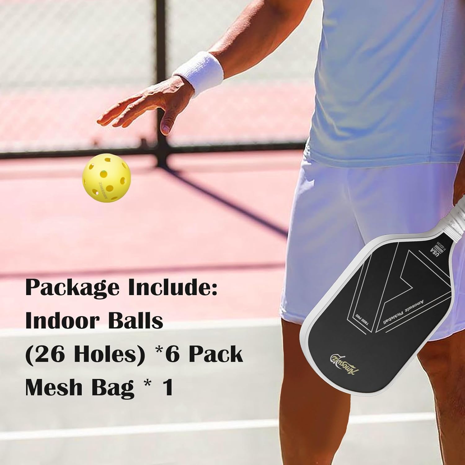 (x6) Yellow Pickleball set balls