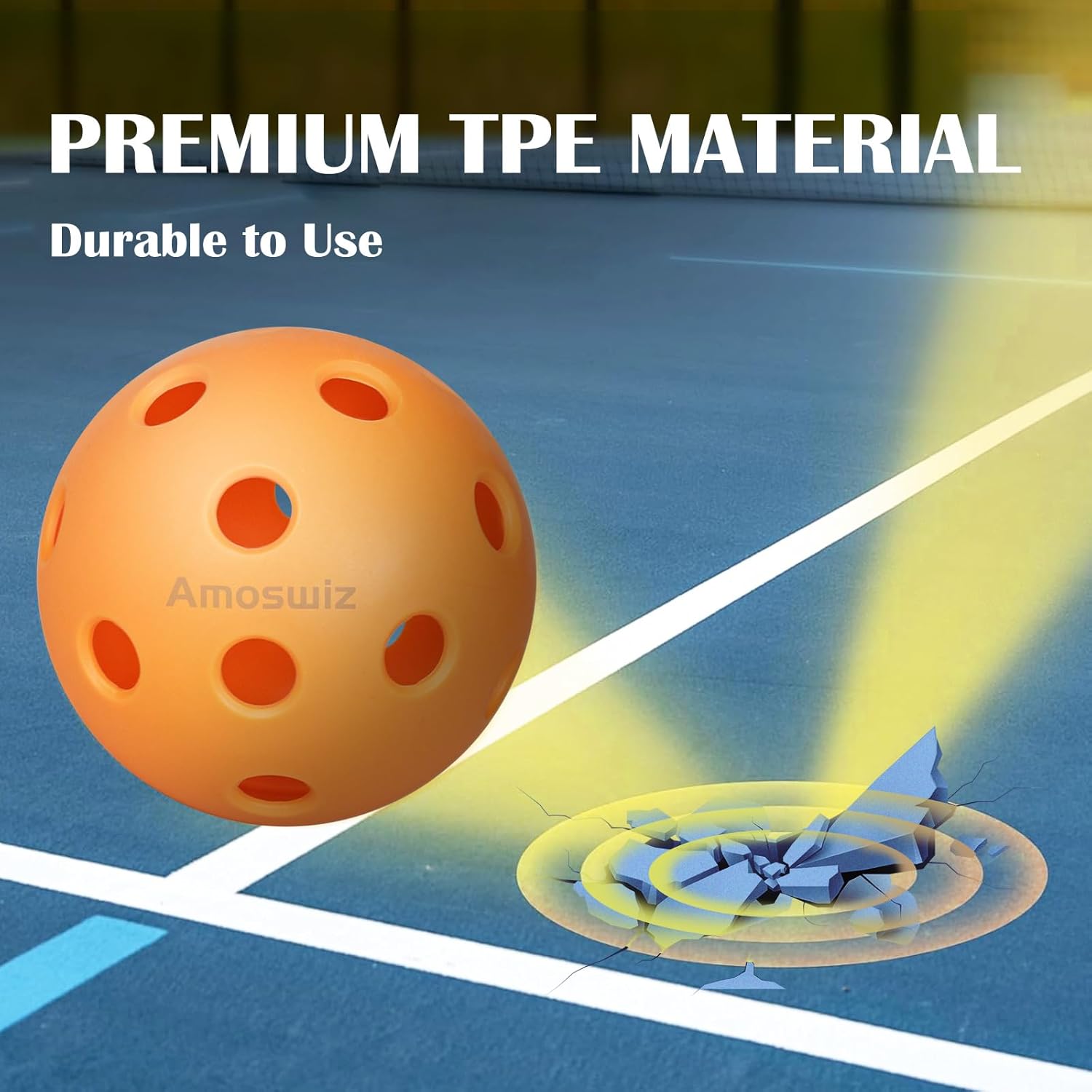 (x6) Orange Pickleball set balls