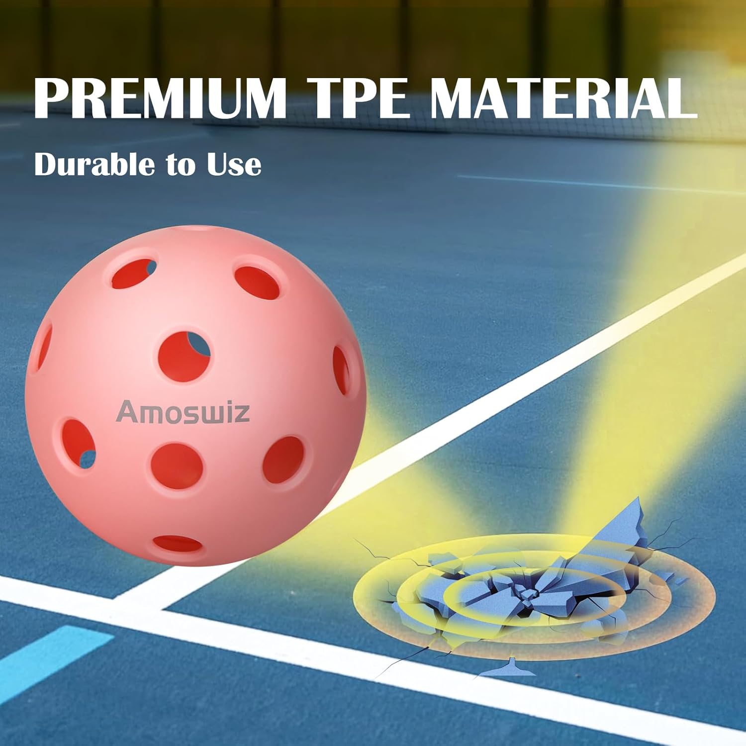 (x6) Pink Pickleball set balls